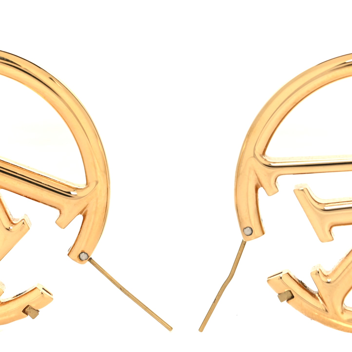 Metal Louise Hoop Earrings Gold