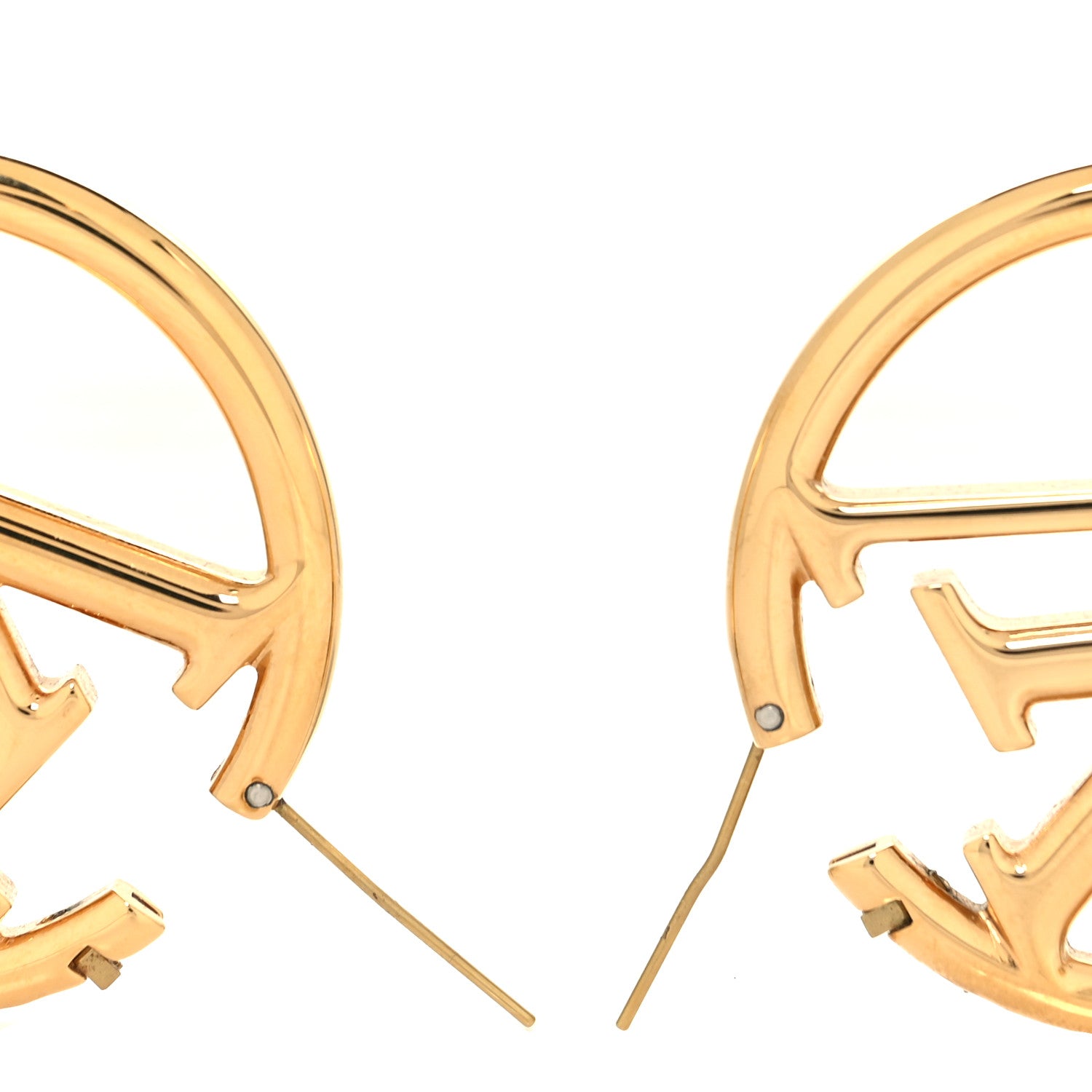 Louis Vuitton Metal Louise Hoop Earrings Gold 3 of 4