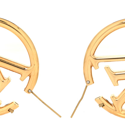 Louis Vuitton Metal Louise Hoop Earrings Gold 3 of 4