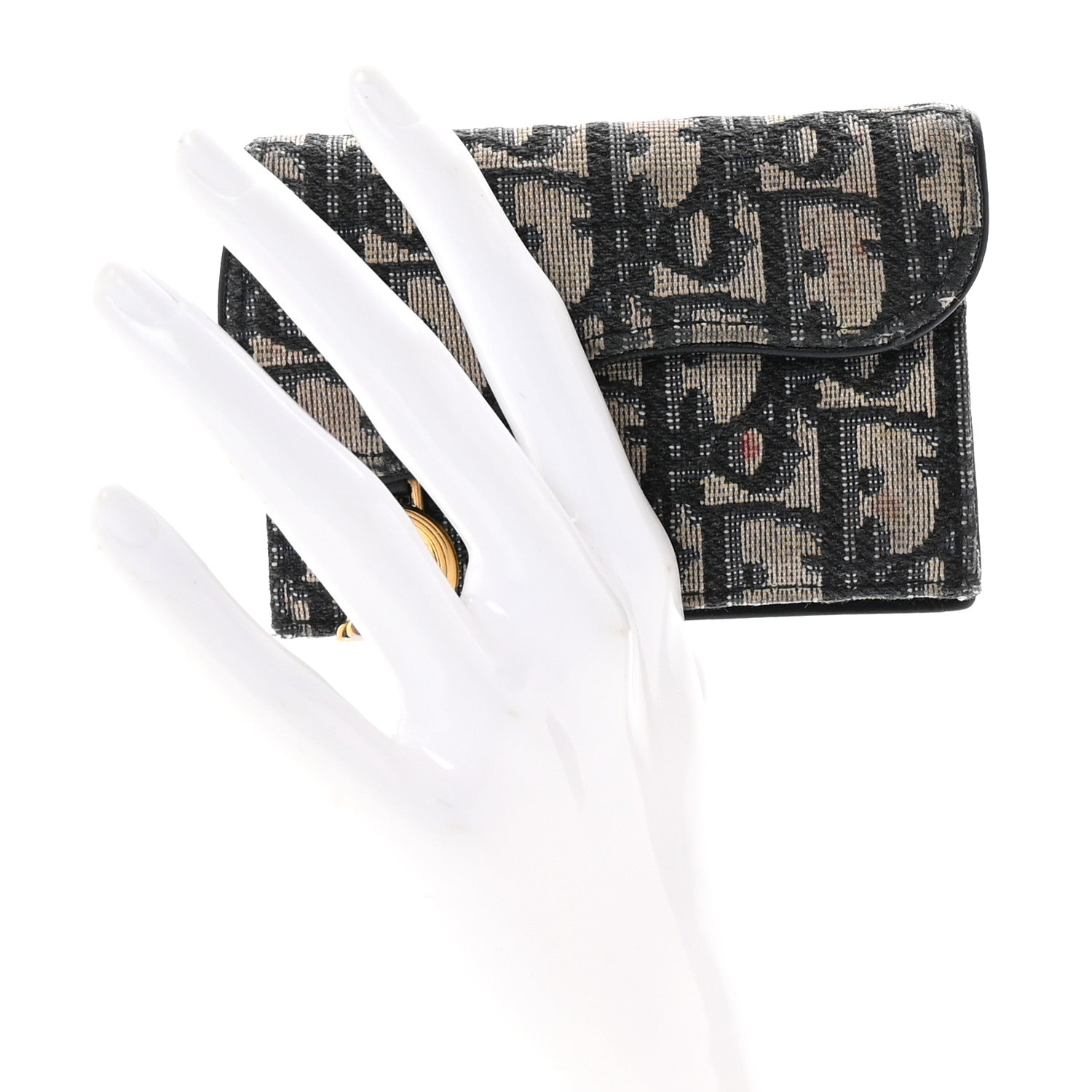 Christian Dior Oblique Saddle Card Holder Blue 2 of 7