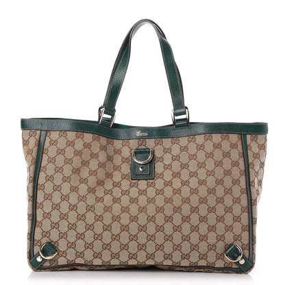 Gucci Monogram Large Abbey Tote Green 1 of 7