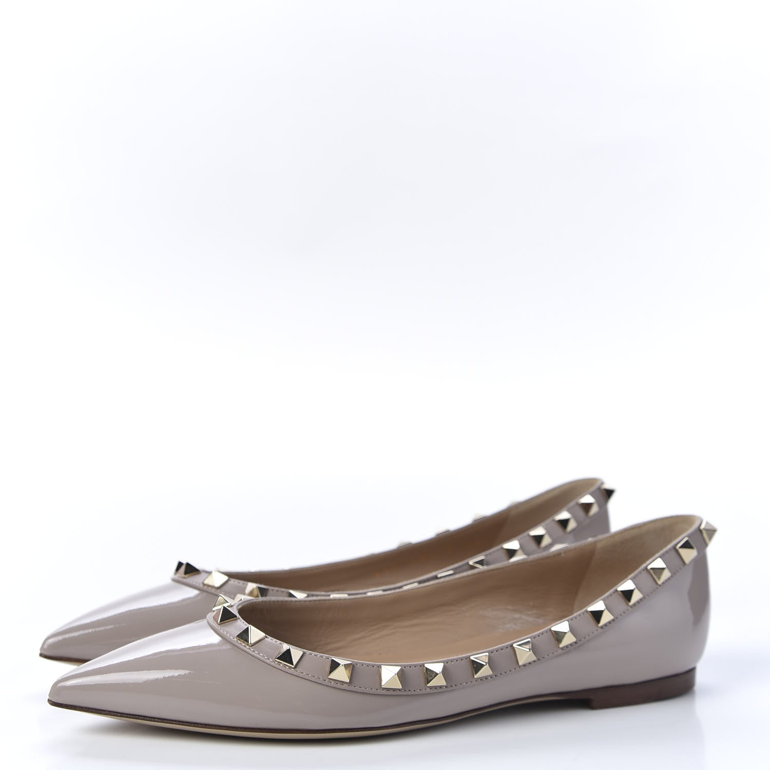 Valentino Garavani Patent Rockstud Ballerina Flats 36 Poudre 2 of 10