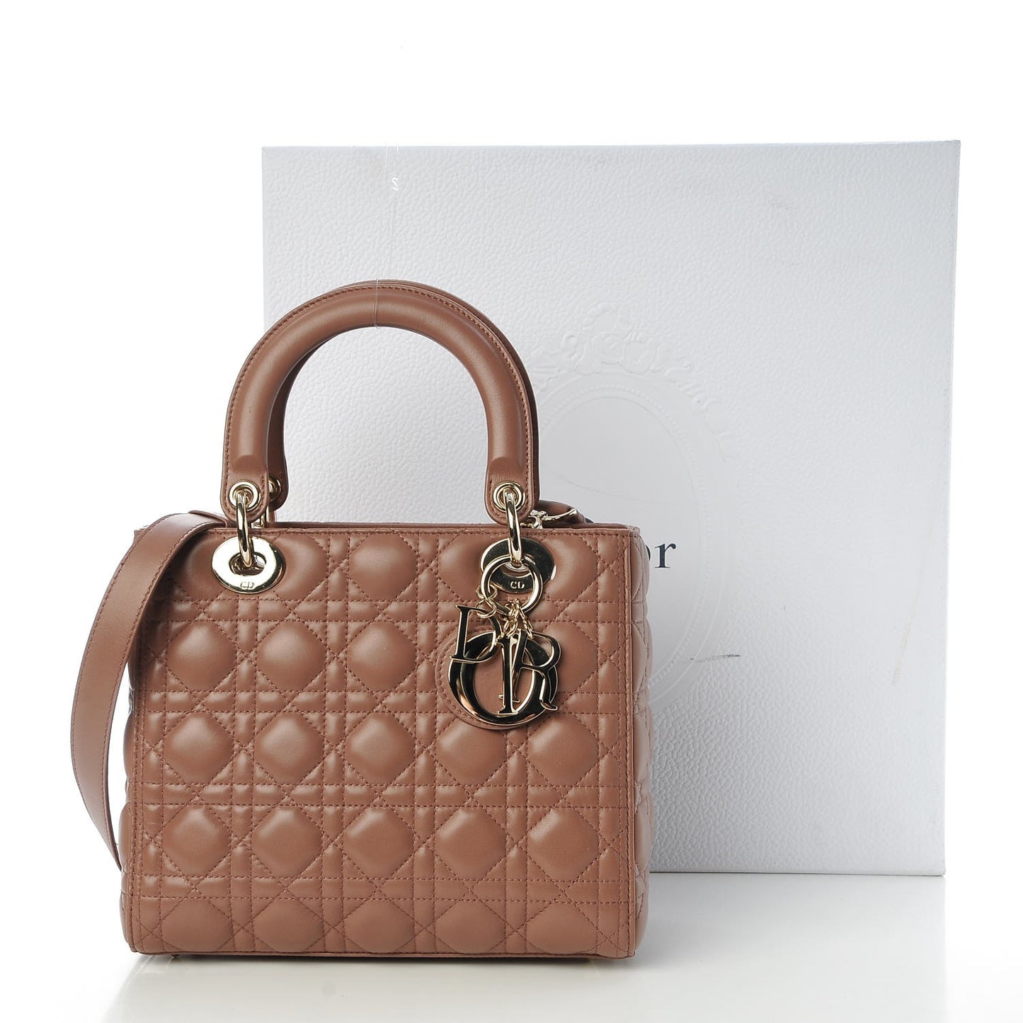 Lambskin Cannage Medium Lady Dior Pink