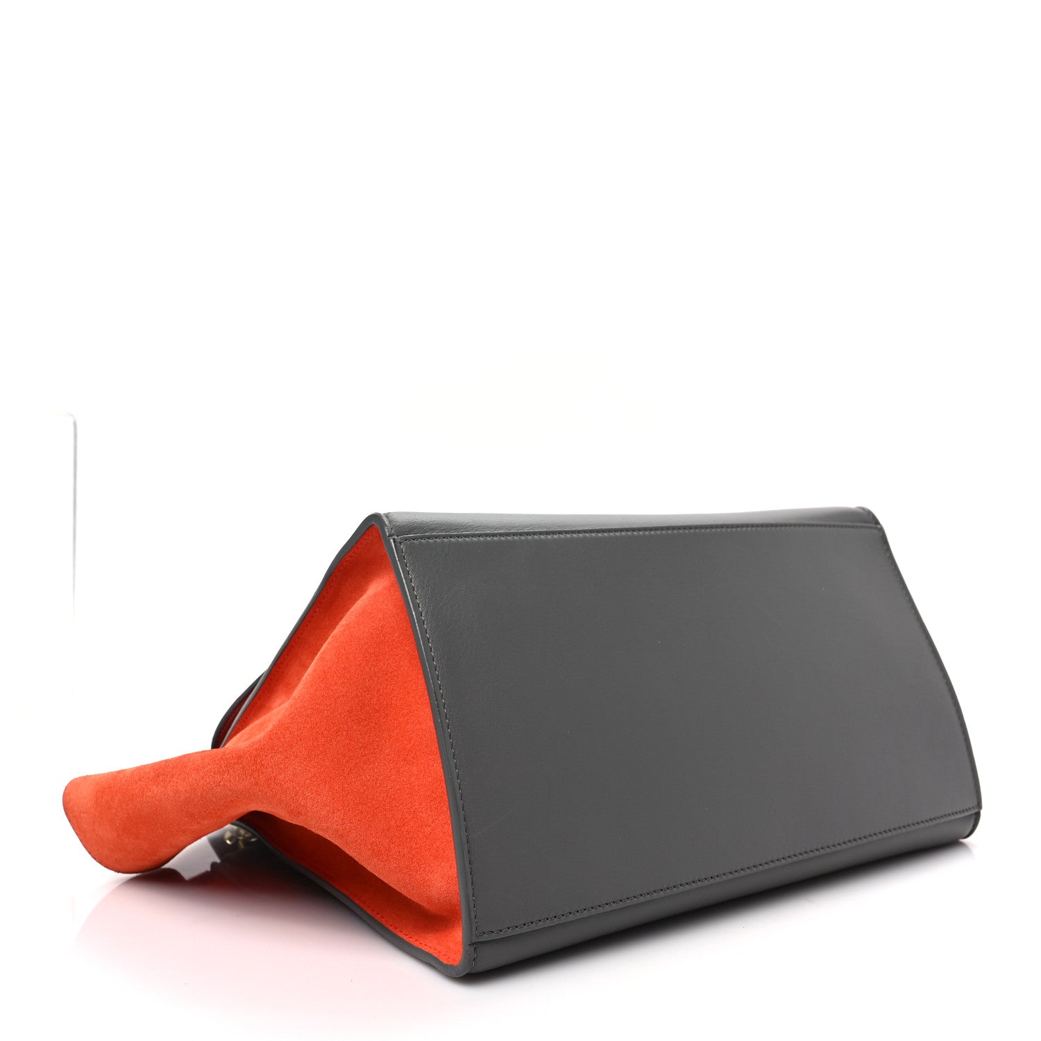Celine Smooth Calfskin Suede Medium Tri-Color Trapeze Orange 4 of 8