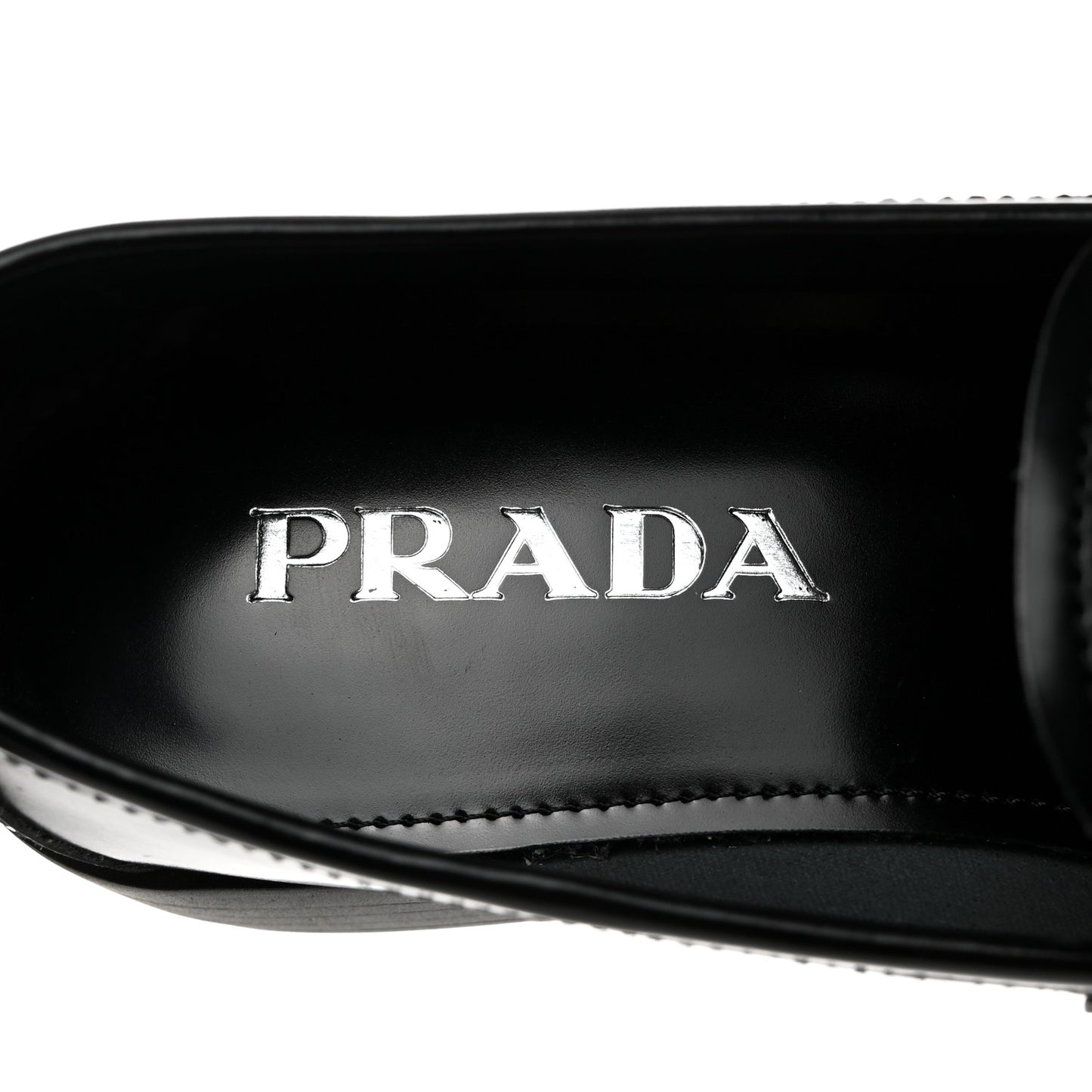 Spazzolato Metal Triangle Logo 50mm Loafers 35 Black