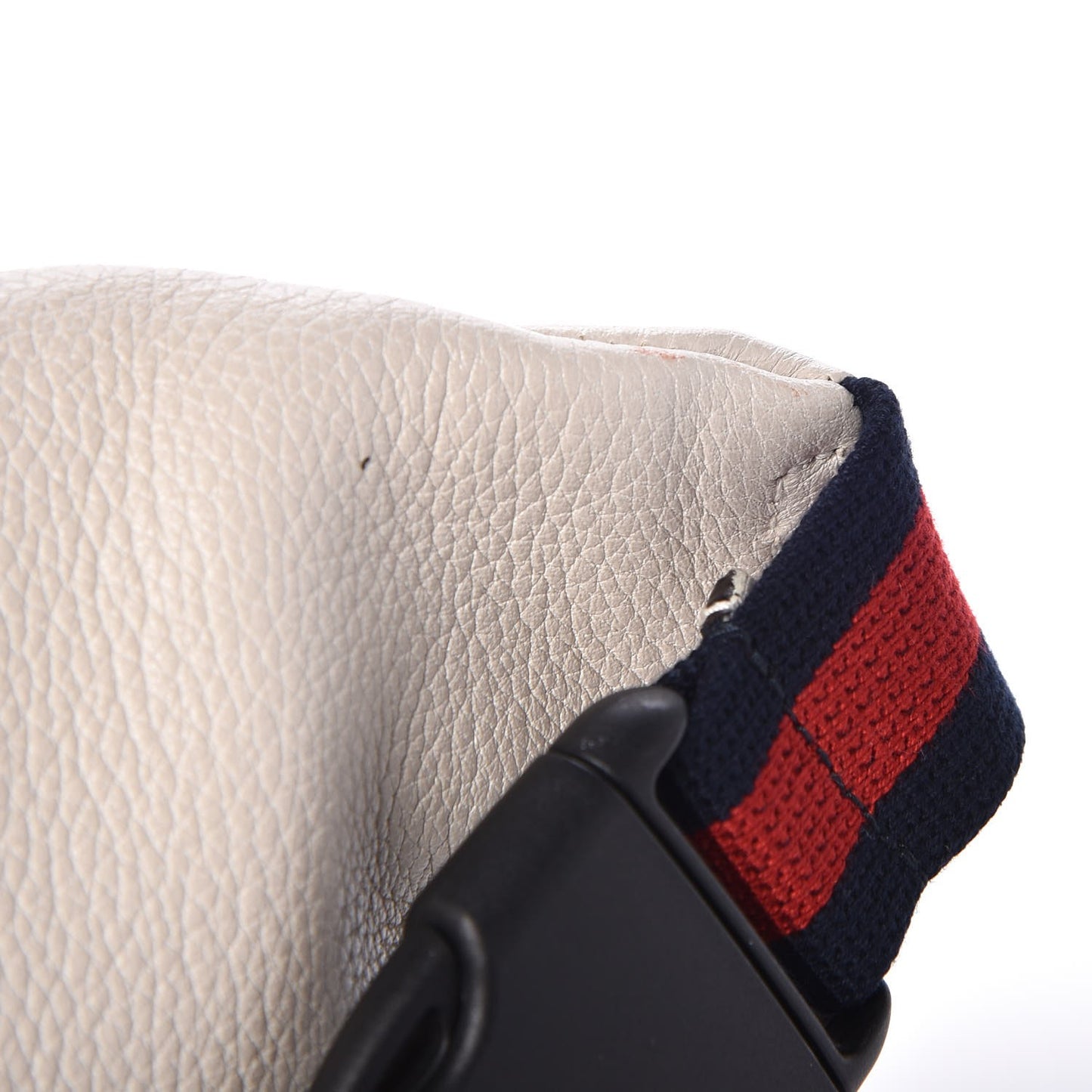 Grained Calfskin Logo Belt Bag White