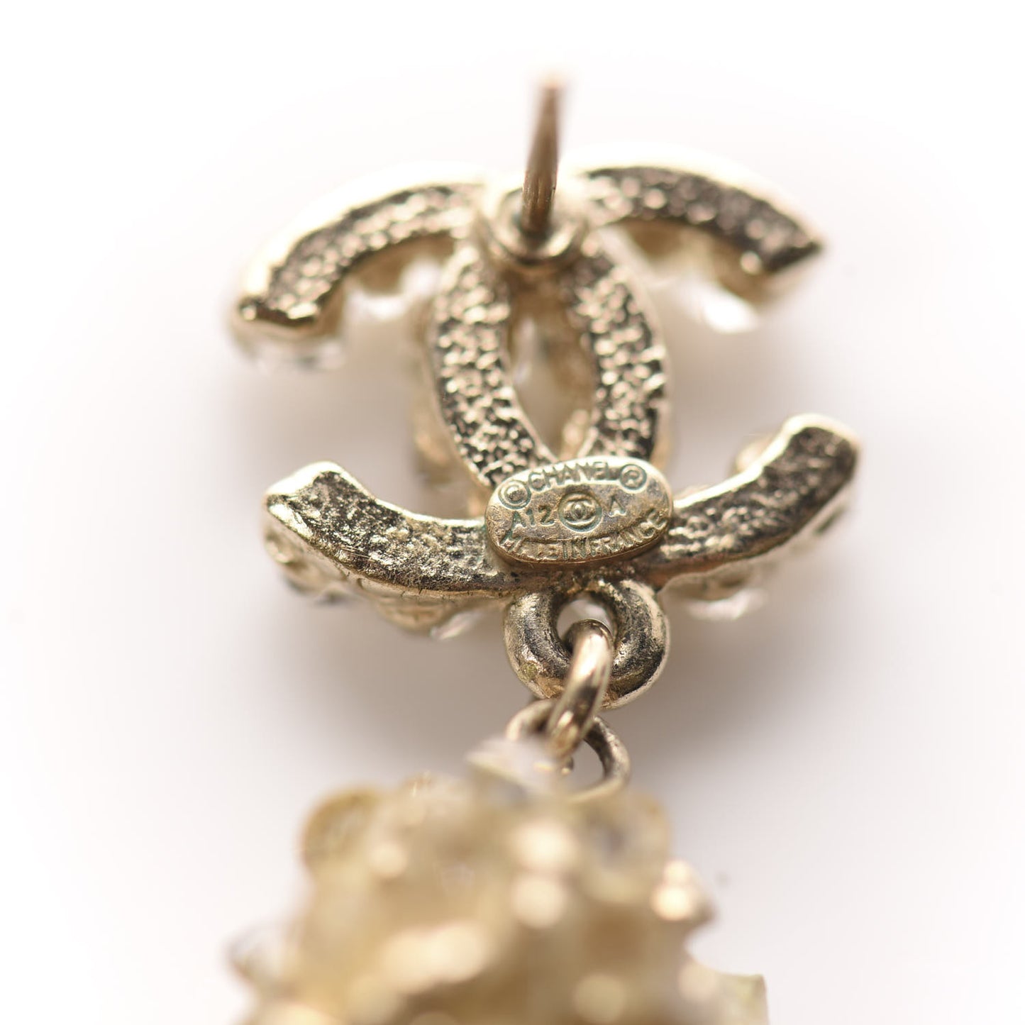 Crystal CC Dangle Earrings Gold