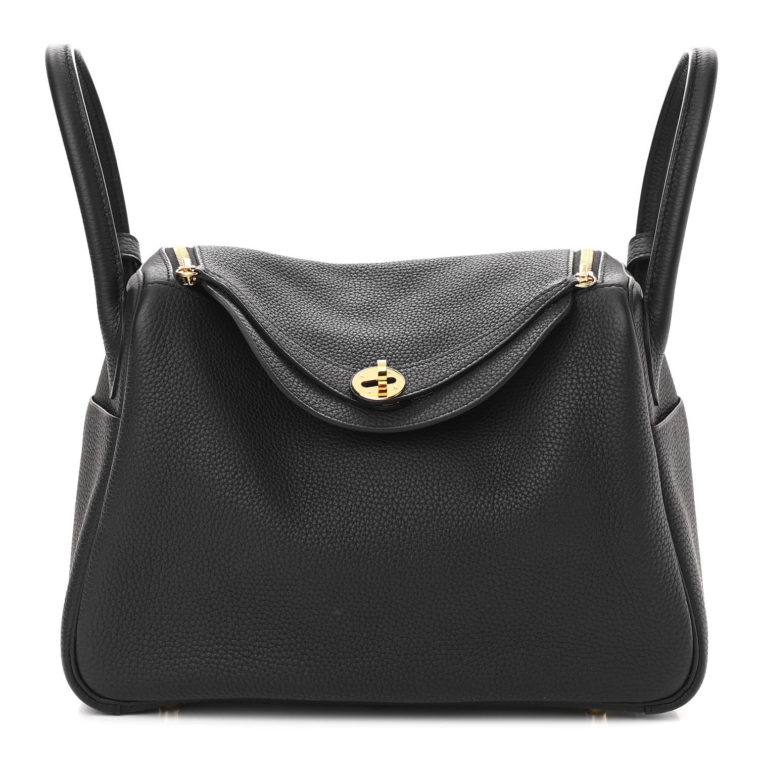 Hermes Taurillon Clemence Lindy 30 Black 1 of 11