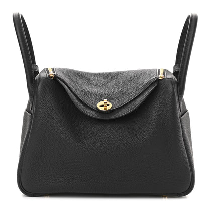 Hermes Taurillon Clemence Lindy 30 Black 1 of 11