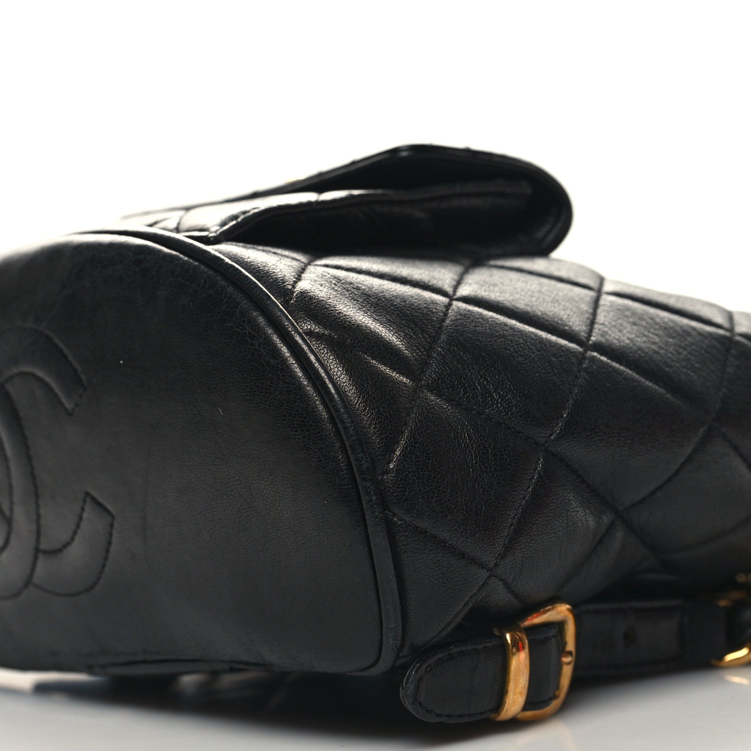 Chanel Lambskin Quilted Drawstring Backpack Black 9 of 12