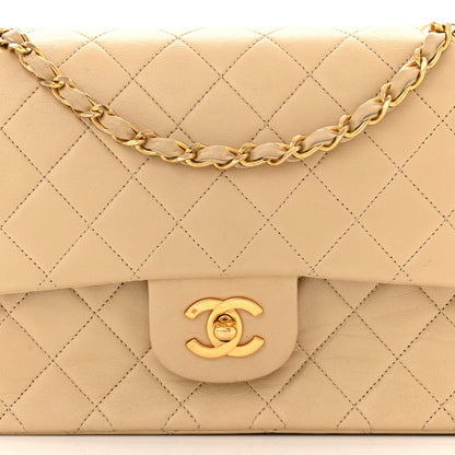 Chanel Lambskin Quilted Medium Double Flap Beige 15 of 30