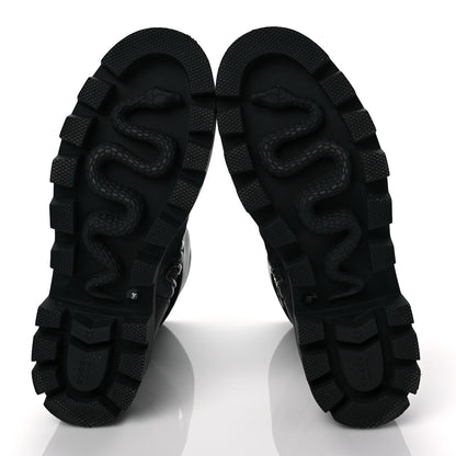 Gucci Nappa Frances GG Matelasse Platform Combat Boots 39 Black 5 of 7