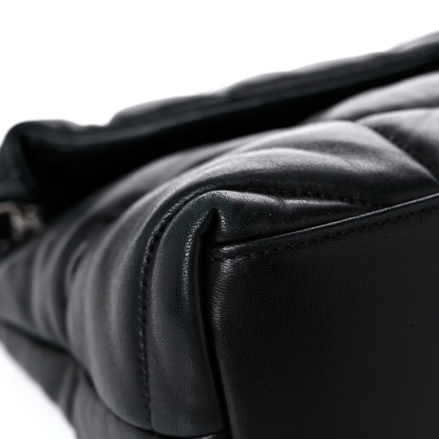 Saint Laurent Lambskin Quilted Small Loulou Puffer Monogram Chain Satchel Black 9 of 14