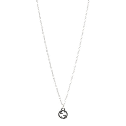 Gucci Sterling Silver Small Textured Interlocking G Pendant Necklace 1 of 4