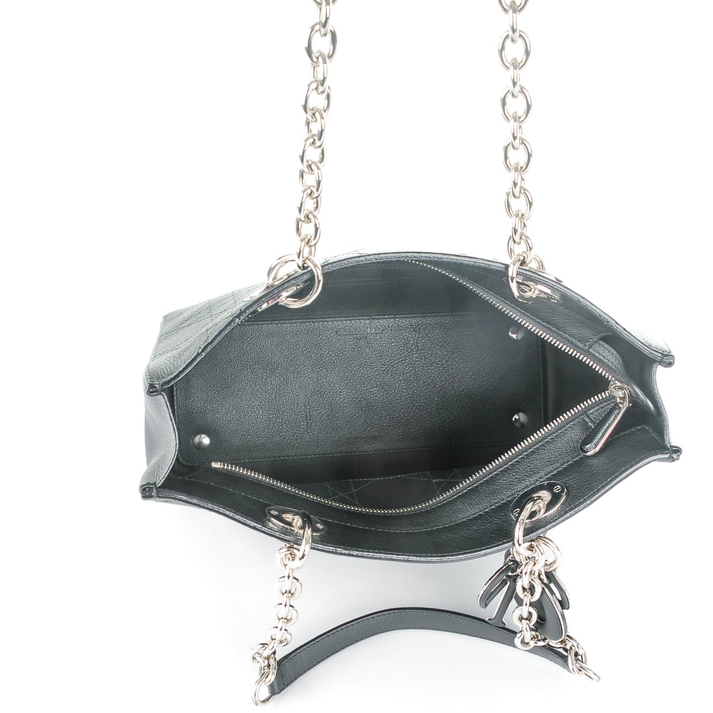 Grained Calfskin Cannage Medium Ultradior Tote Black