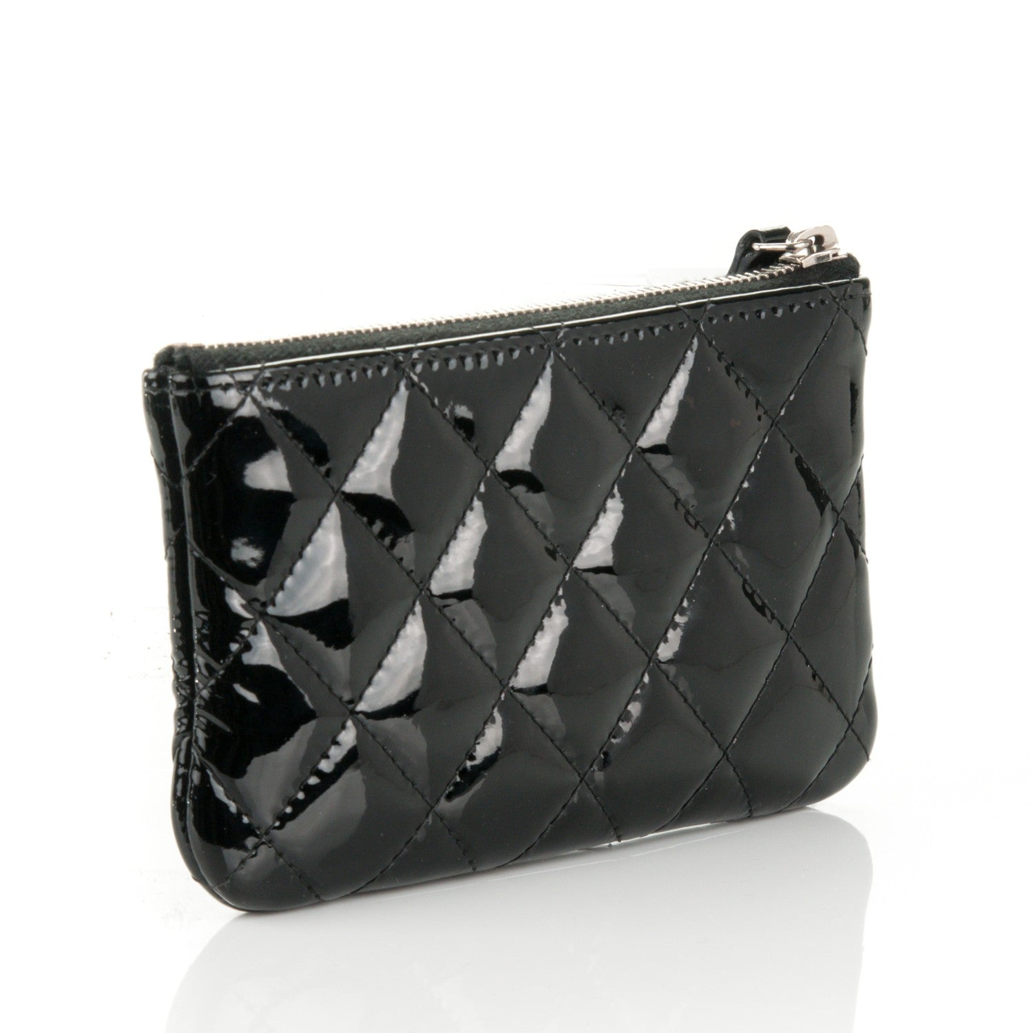 Chanel Patent Quilted Small Cosmetic Case Black 3 of 7