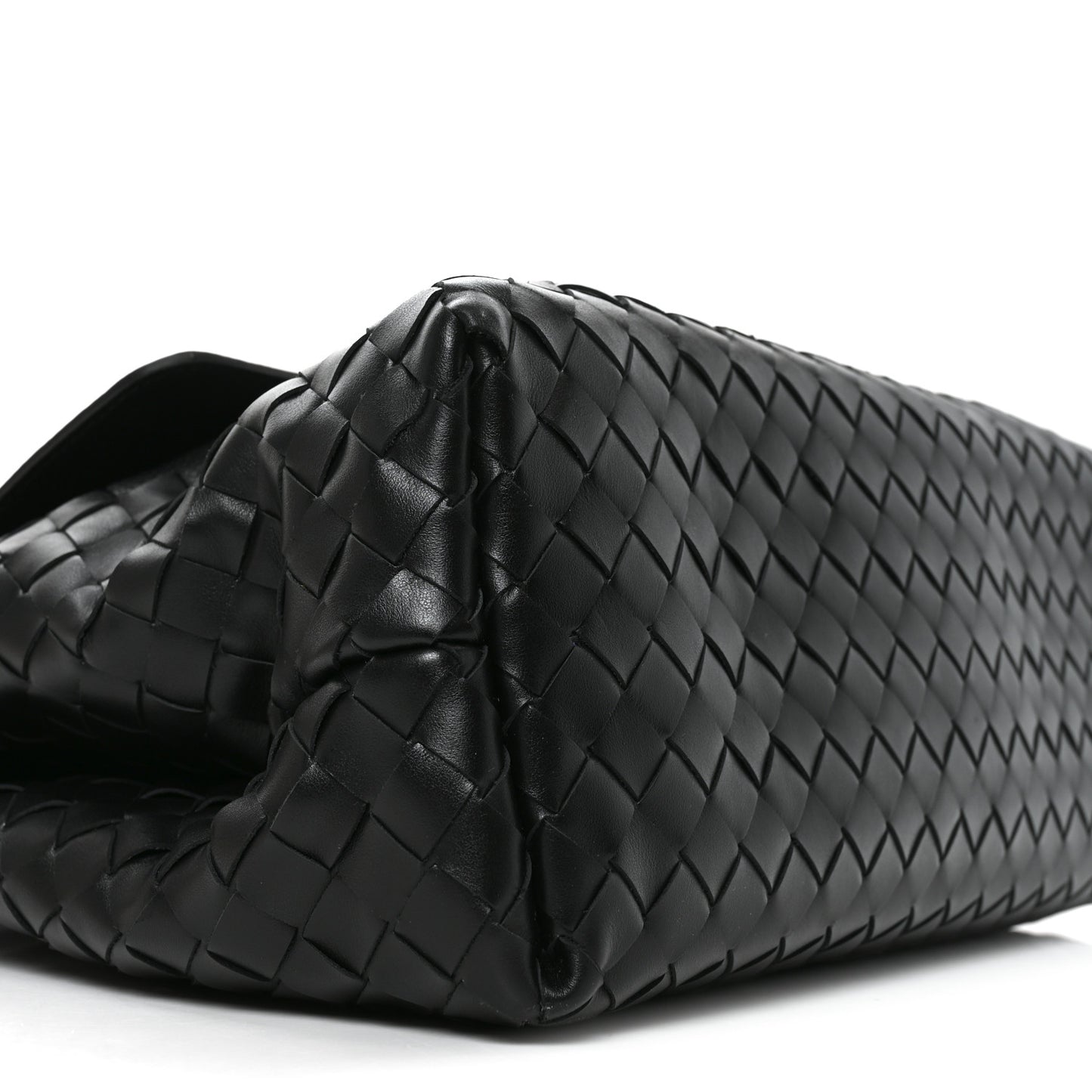 Grained Calfskin Intrecciato Andiamo Messenger Bag Black