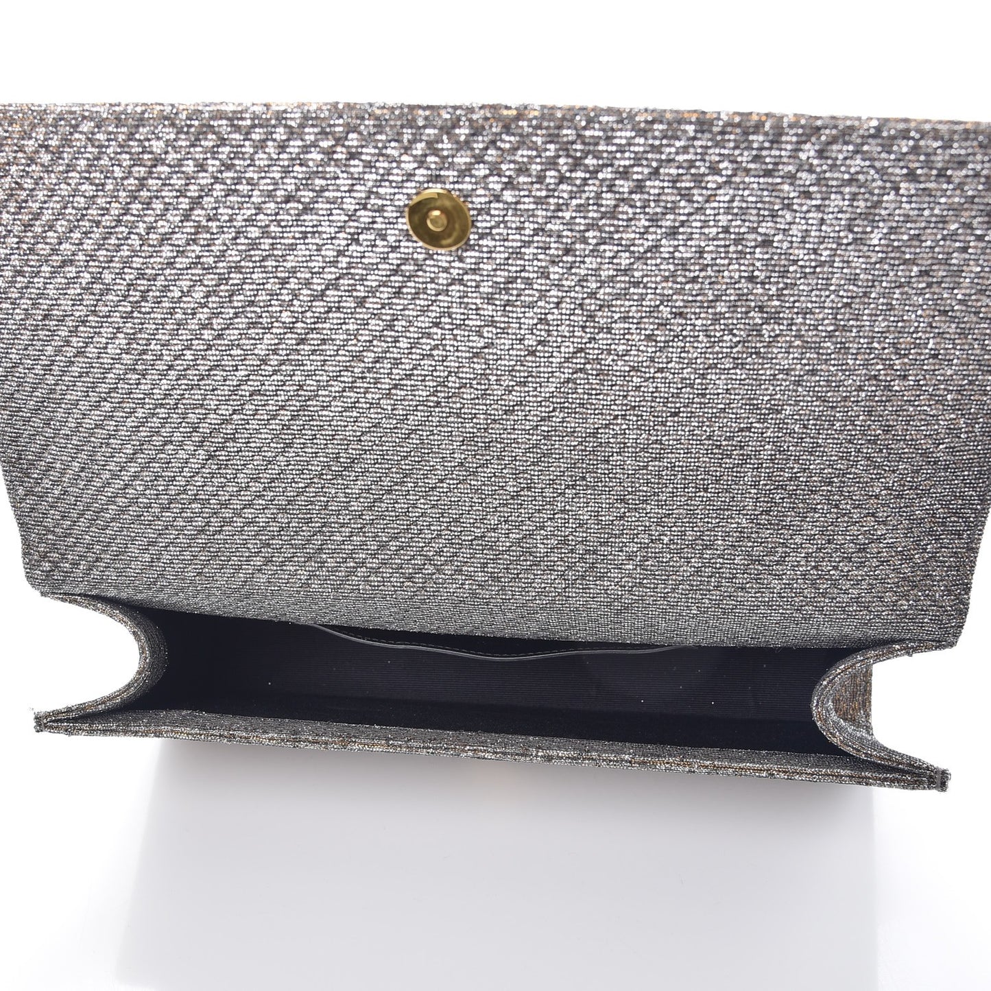 Metallic Canvas Woven Classic Monogram Kate Tassel Clutch Silver Gold