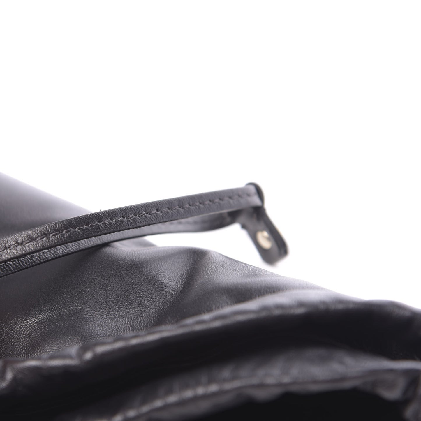 Calfskin Rockstud Drawstring Pouch Black