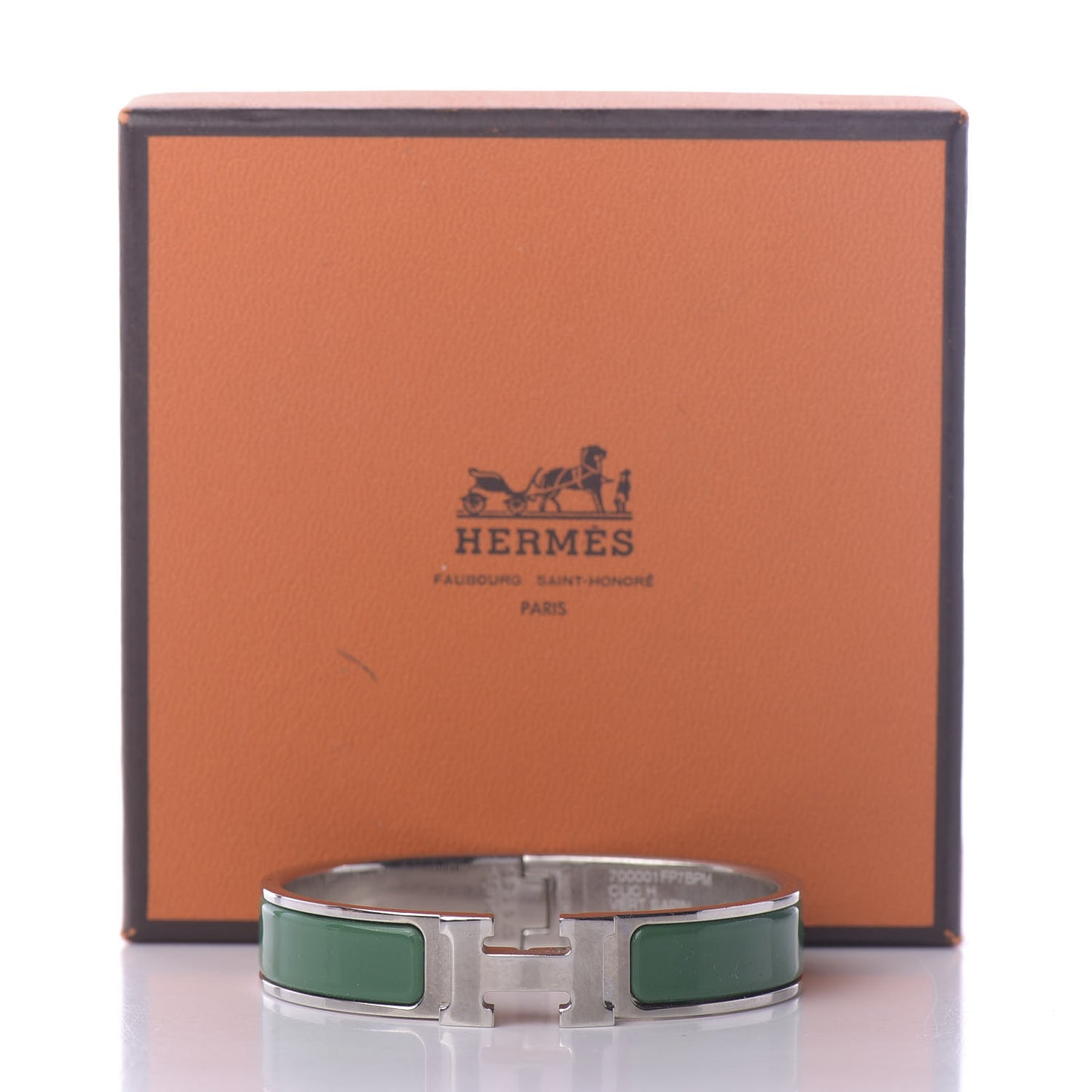 Enamel Narrow Clic Clac H Bracelet PM Vert Sapin