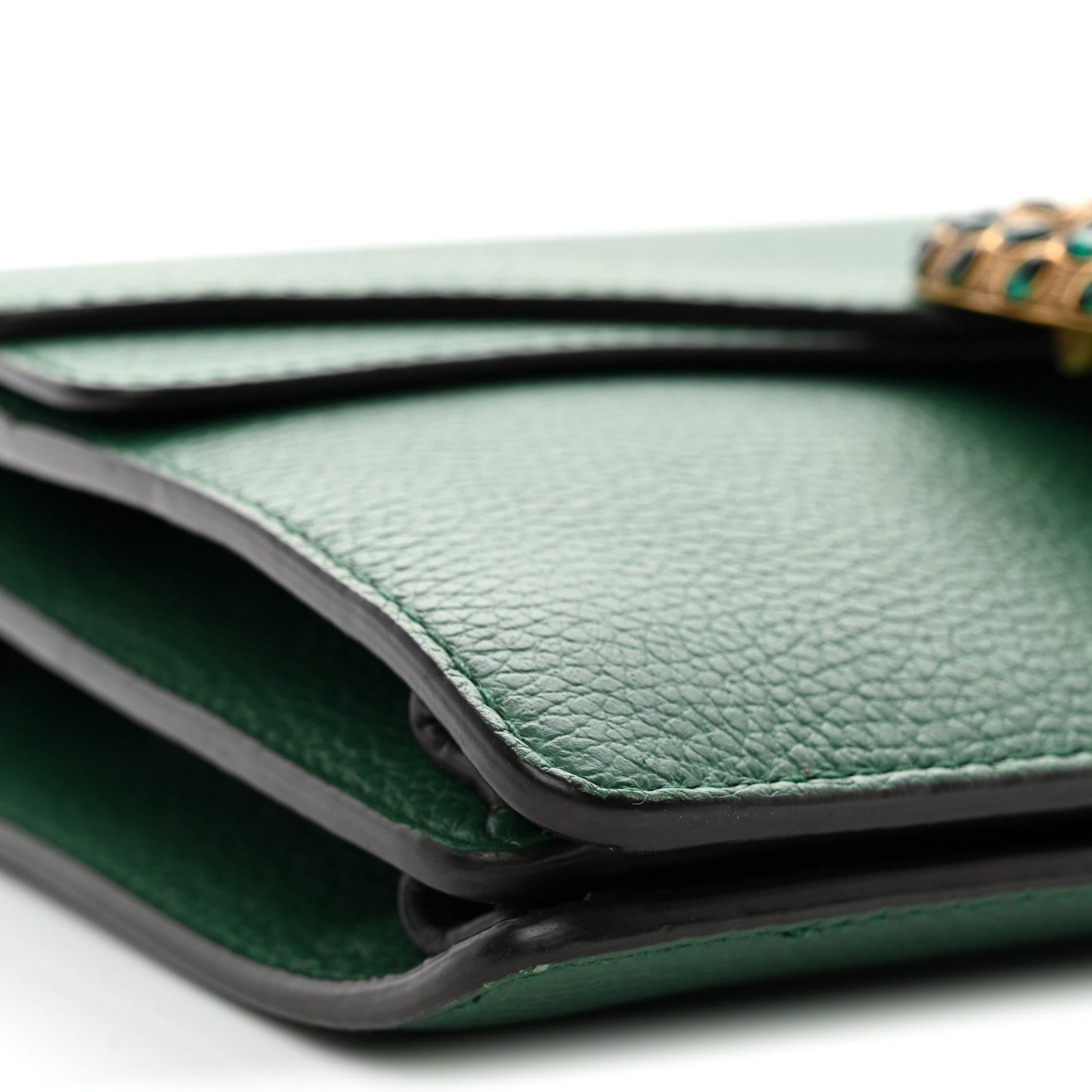 Gucci Pebbled Calfskin Small Dionysus Shoulder Bag Emerald 9 of 10
