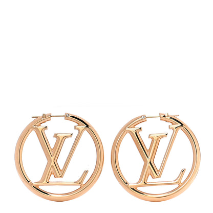 Louis Vuitton Metal Louise Hoop Earrings Gold 1 of 6
