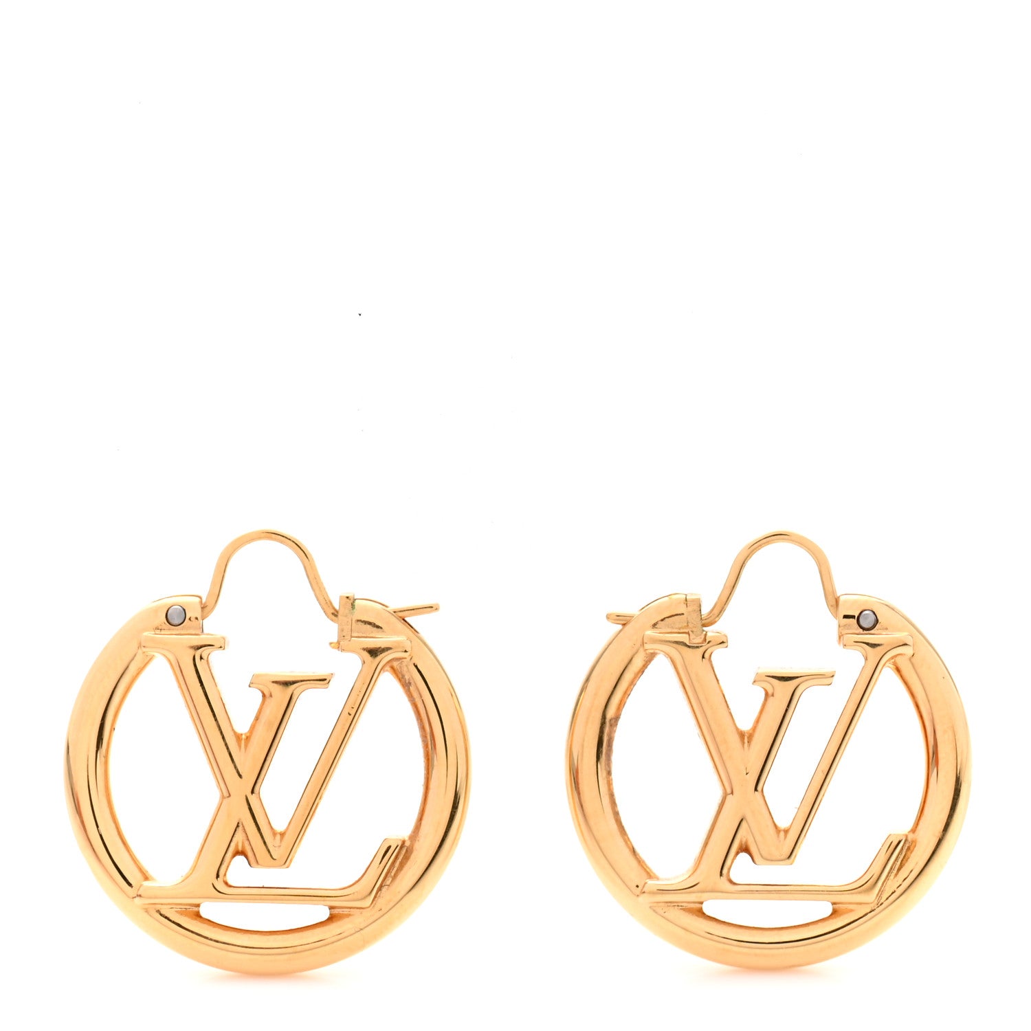 Louis Vuitton Metal Small Louise Hoop Earrings Gold 1 of 6