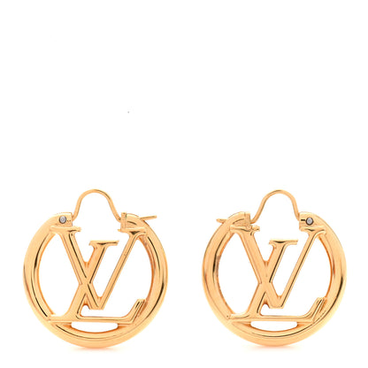 Louis Vuitton Metal Small Louise Hoop Earrings Gold 1 of 6