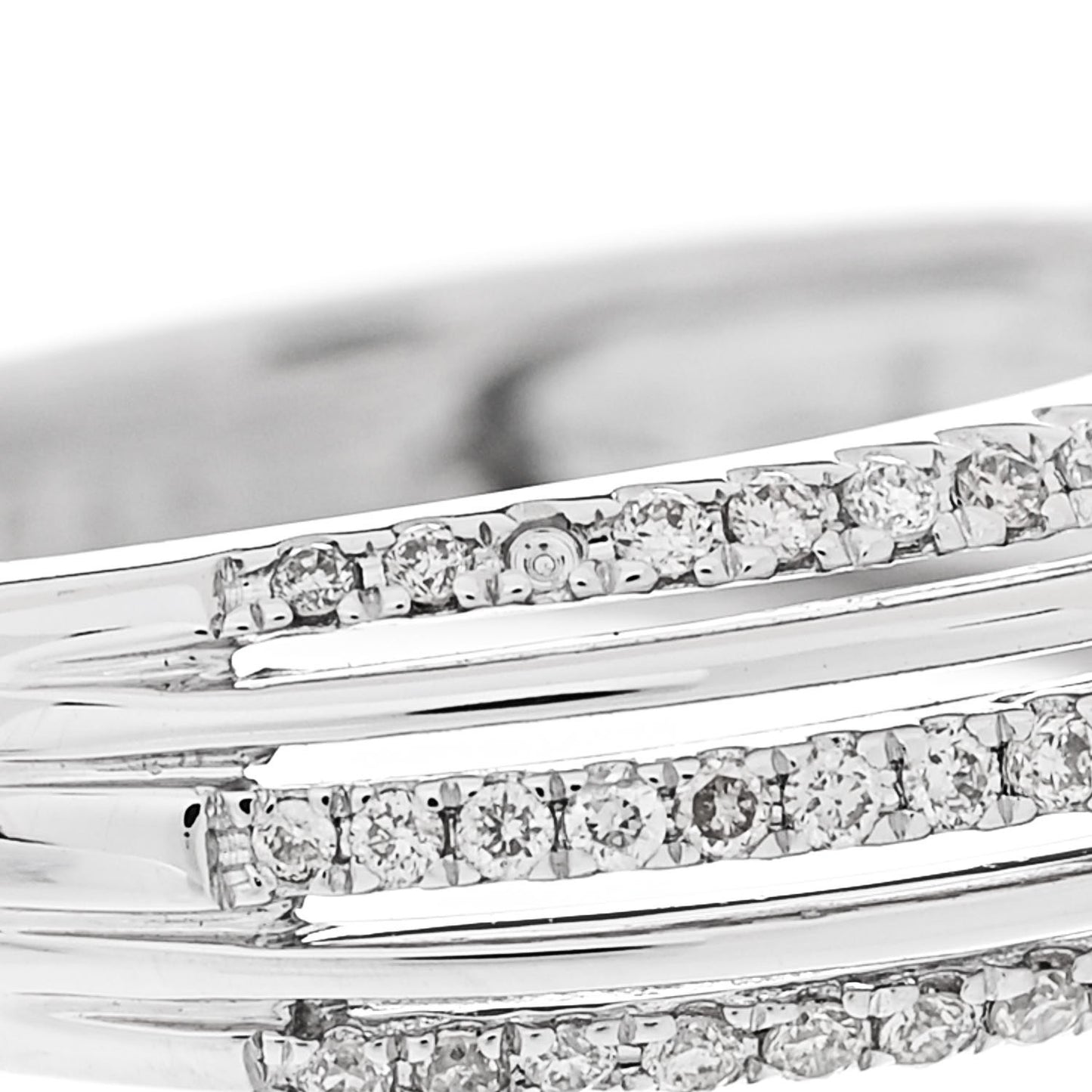 18K White Gold Diamond .24ctw 3 Row Pave Band Ring 53 6.25