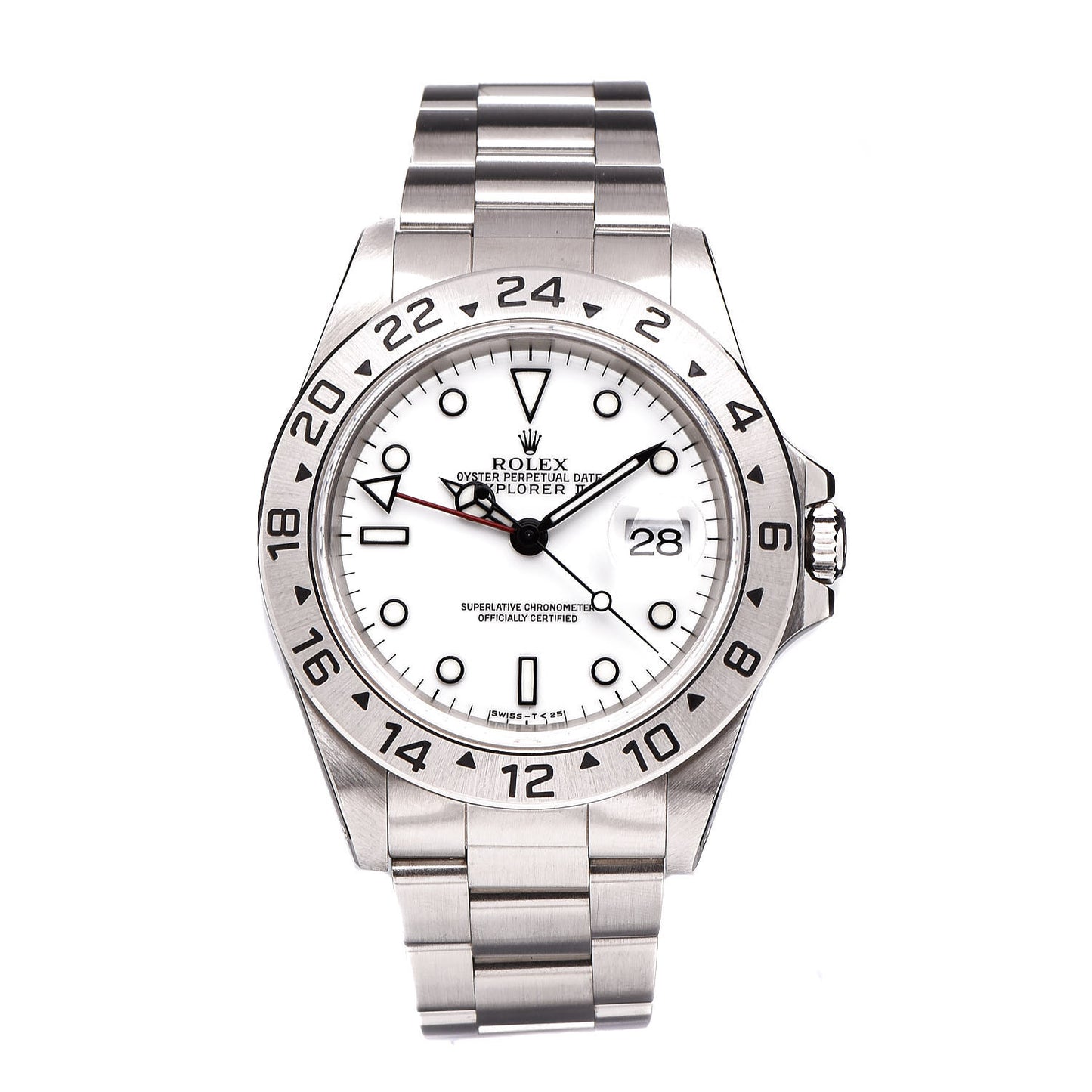 Stainless Steel 40mm Oyster Perpetual Date Explorer II Watch White 16570