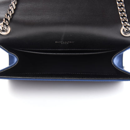 Saint Laurent Canvas Embroidered Stars Small Monogram Kate Satchel Blue Bianco 5 of 13