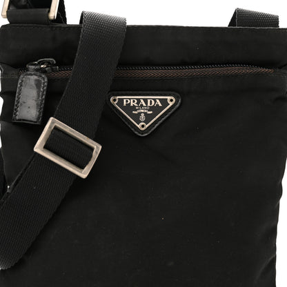 Prada Nylon Flat Messenger Bag Black 7 of 10