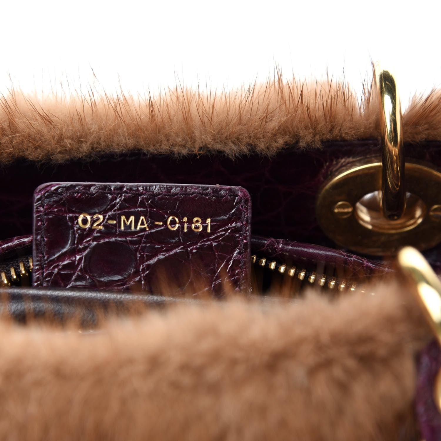 Christian Dior Mink Fur Crocodile Lady Dior Brown 11 of 12