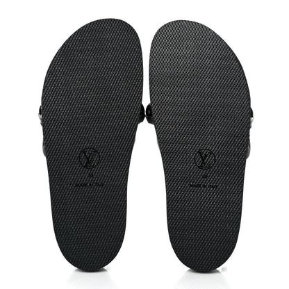 Louis Vuitton Calfskin Embossed Monogram Sunset Flat Comfort Mule 39 Black 5 of 9