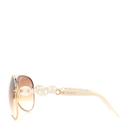 Gucci Marina Chain Aviator Sunglasses GG 4225/S Gold White 3 of 8