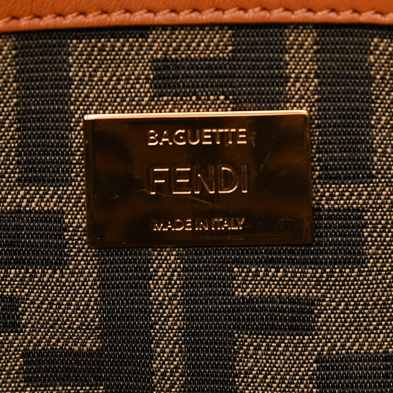 Fendi Raffia Vitello Seta FF Woven Large Baguette Brick Natural 6 of 9