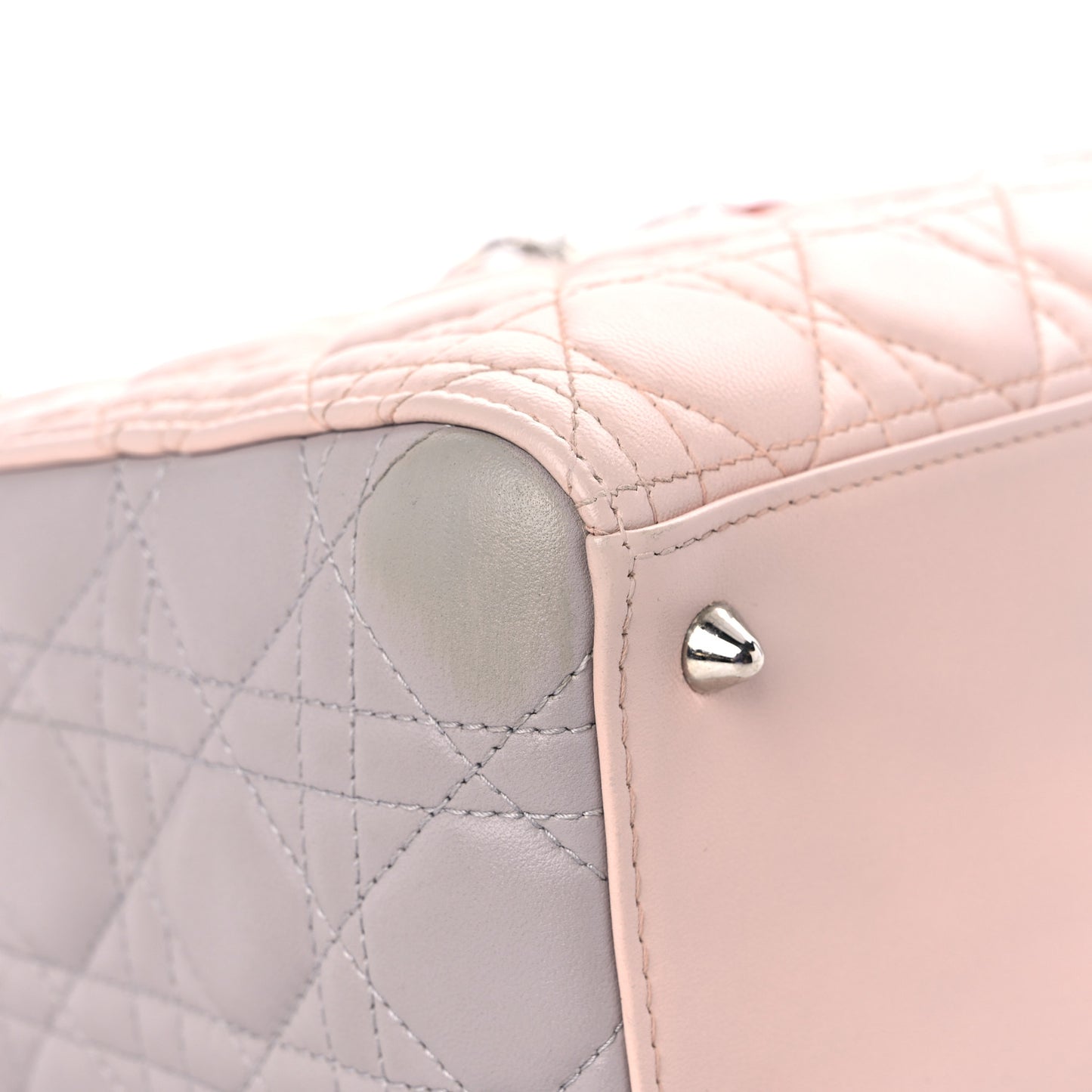 Lambskin Cannage Medium Tri-Color Lady Dior Rose Pale Multicolor