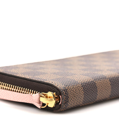 Louis Vuitton Damier Ebene Clemence Wallet Rose Ballerine 8 of 9