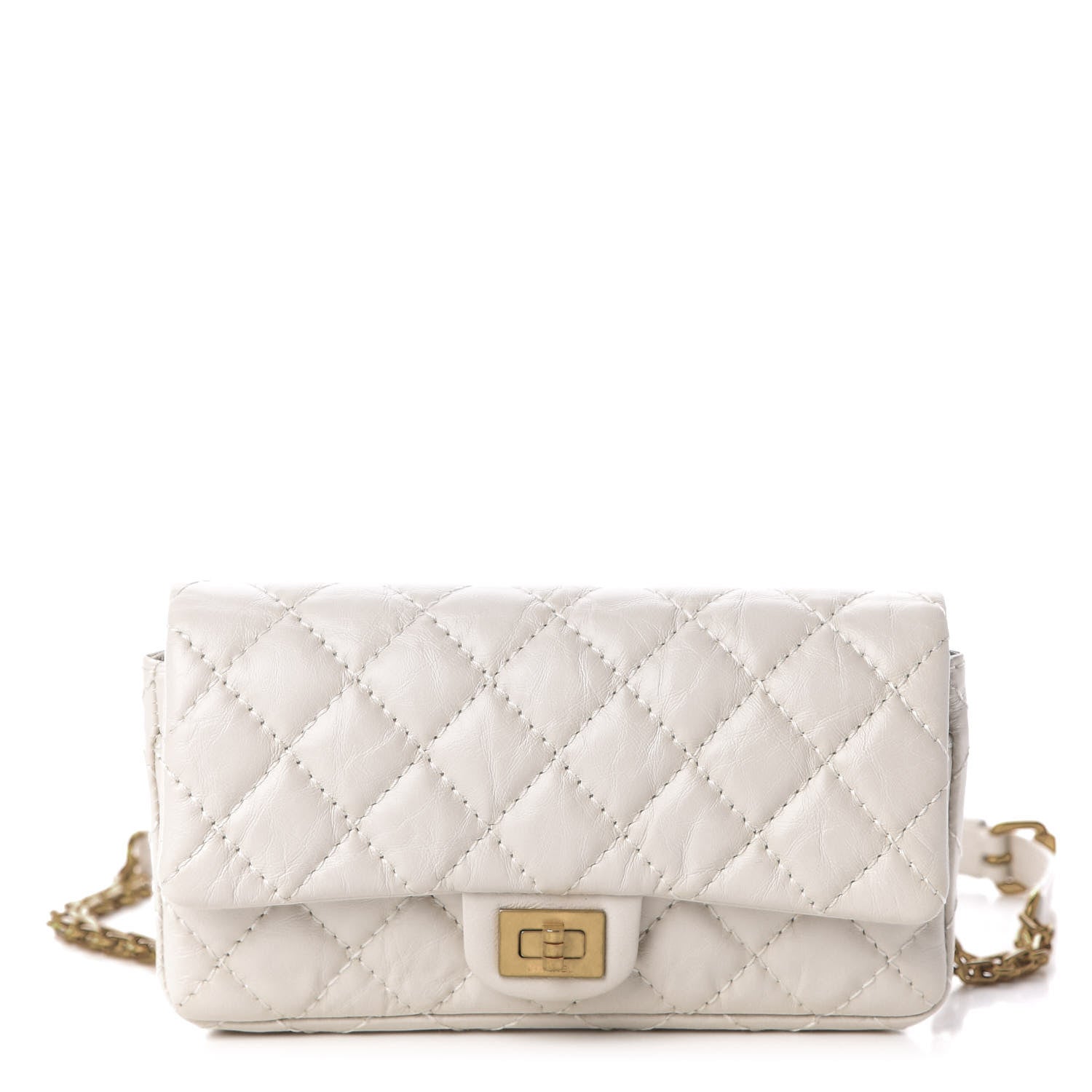 Chanel Aged Calfskin Quilted 2.55 Reissue Flap Belt Bag White 1 of 10