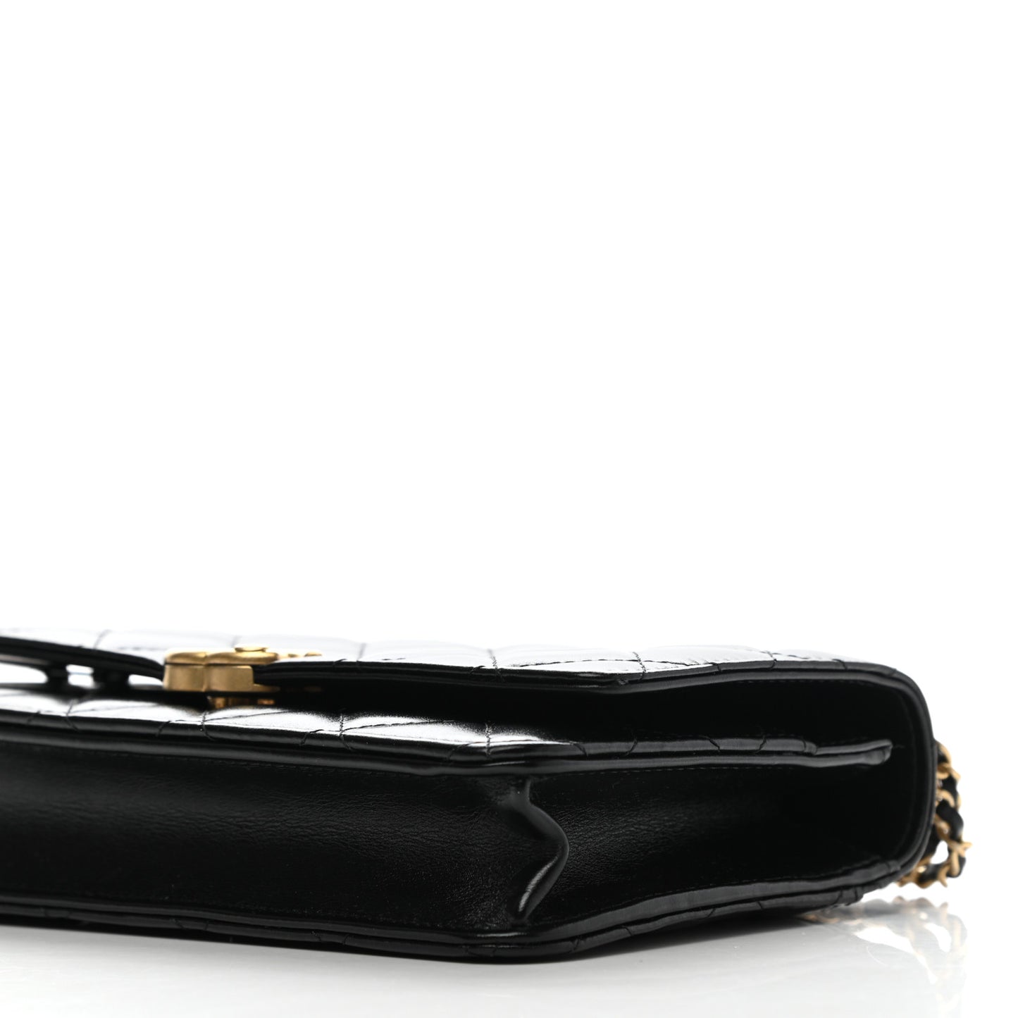 Calfskin Quilted Perfect Fit Wallet On Chain WOC Black