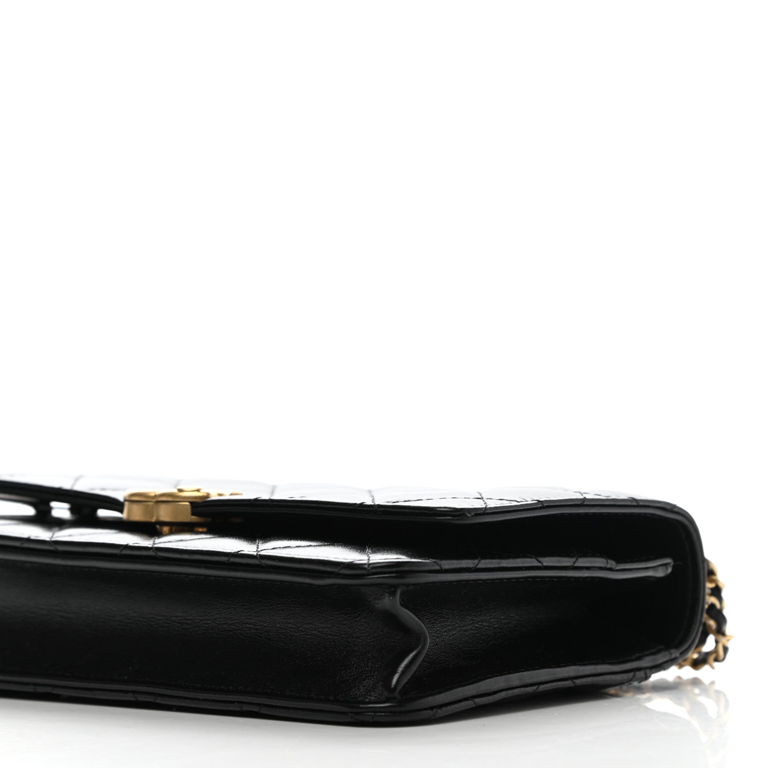 Chanel Calfskin Quilted Perfect Fit Wallet On Chain WOC Black 11 of 12