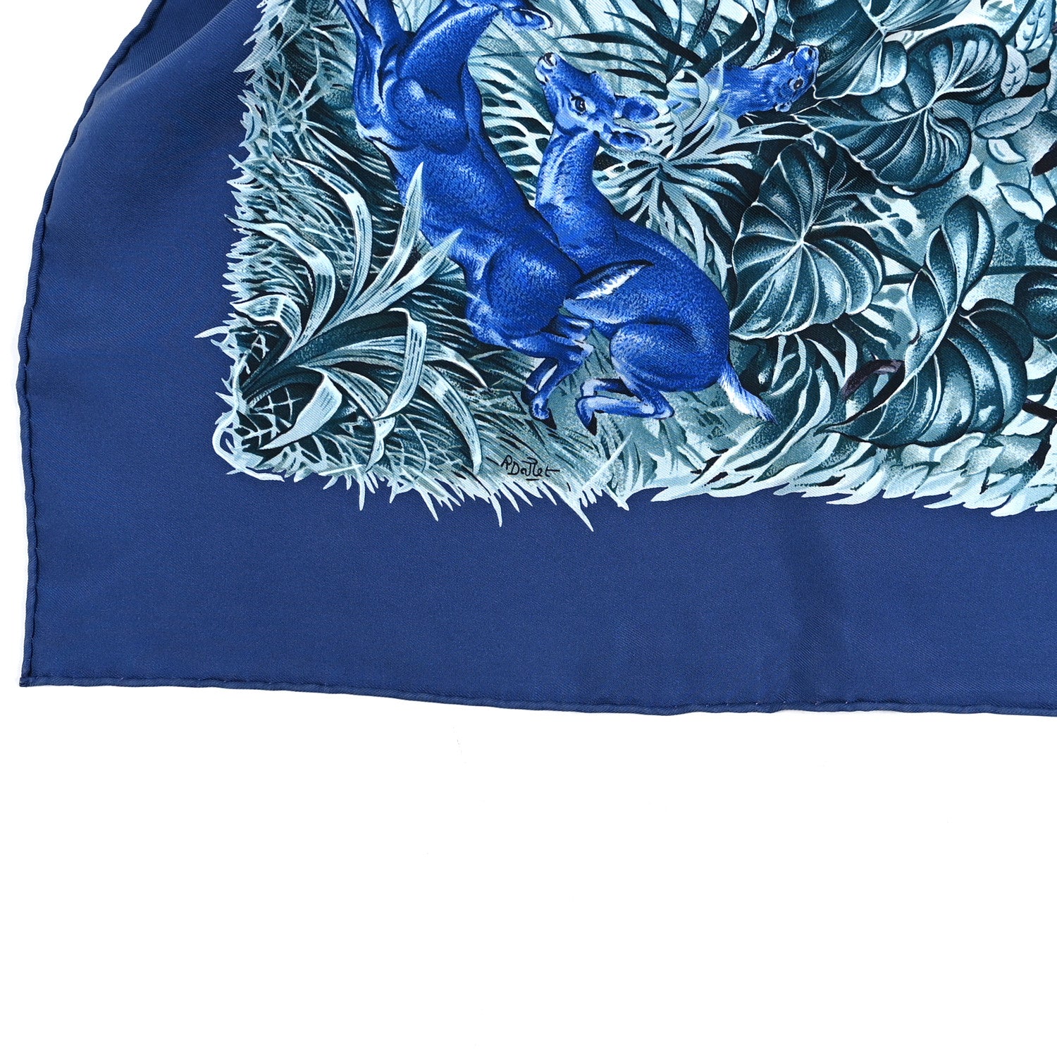 Hermes Silk Wash Equateur 90 Scarf Marine Creme Violet 4 of 5
