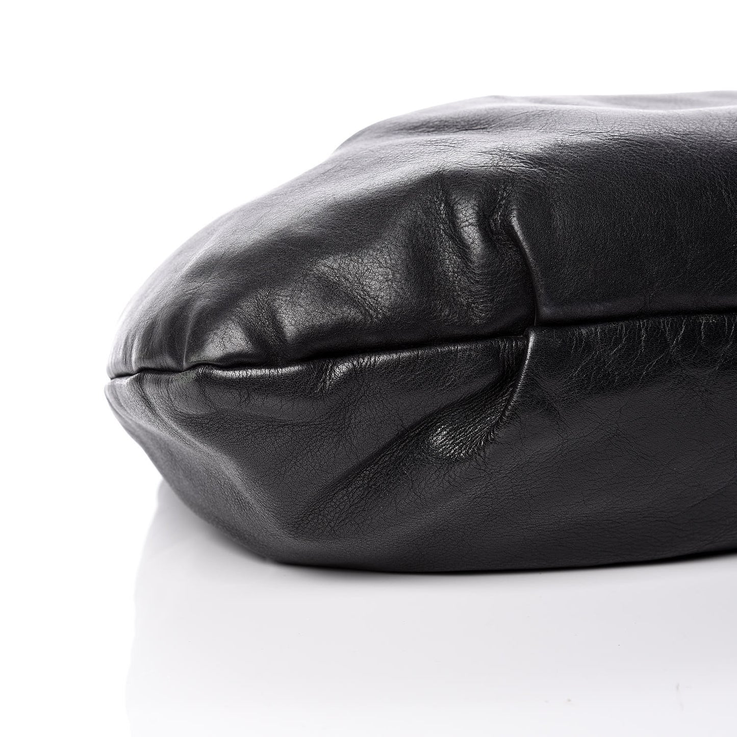 Soft Calfskin Pleated Tote Black