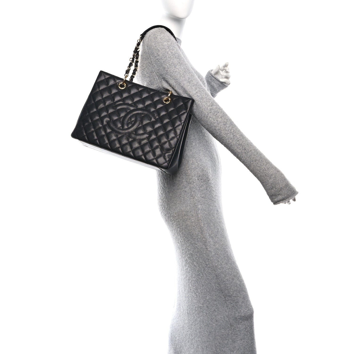 Chanel Caviar Quilted Grand Shopping Tote GST Black 2 of 10