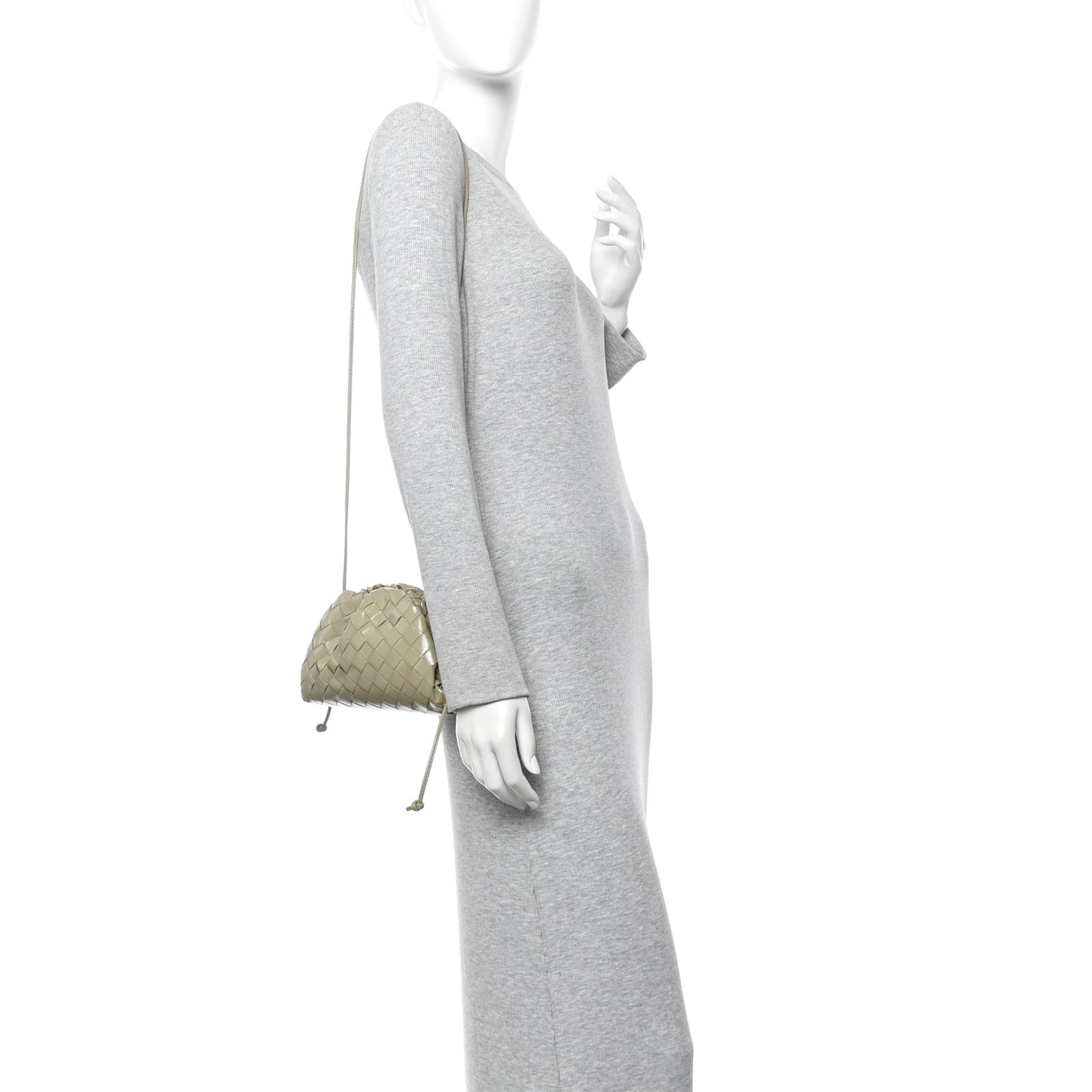 Patent Intrecciato The Mini Pouch Travertine