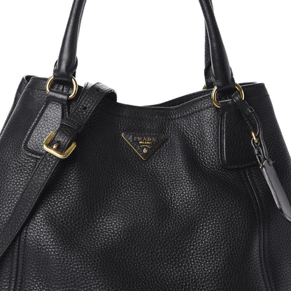 Prada Vitello Daino Tote Black 7 of 12