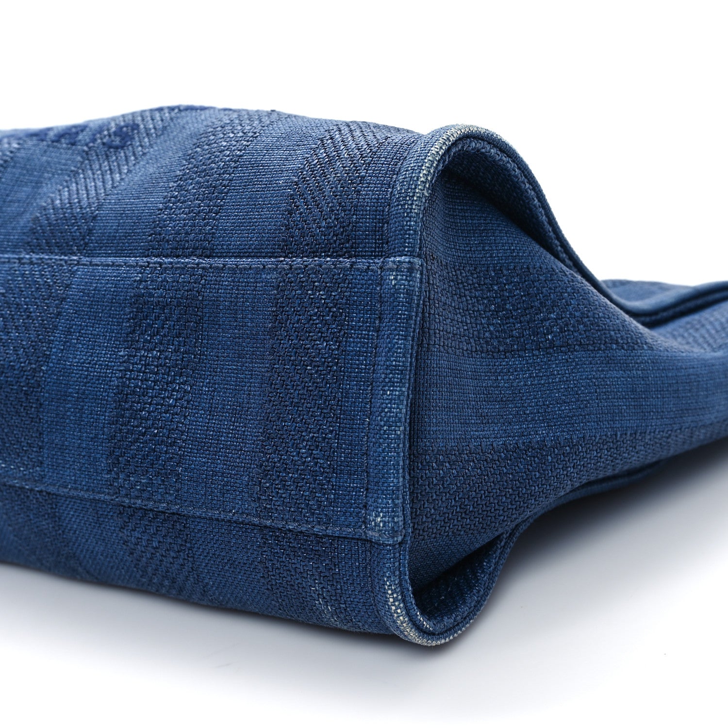 Chanel Mixed Fibers Striped Small Deauville Tote Navy Blue 10 of 12