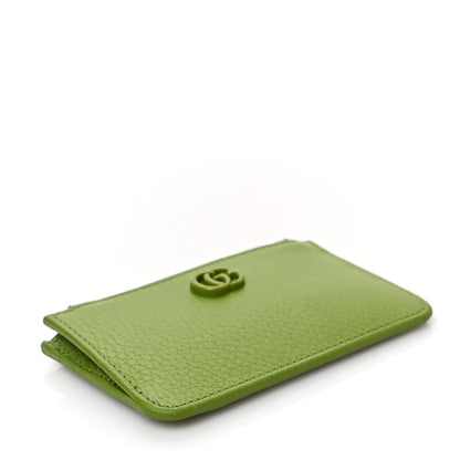 Gucci Dollar Calfskin Enamel Monochrome GG Marmont Key Case Card Holder Lemon Leaf 4 of 6