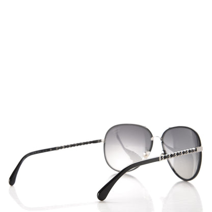 Chanel Polarized Pilot Winter Sunglasses 4219 Black 4 of 10
