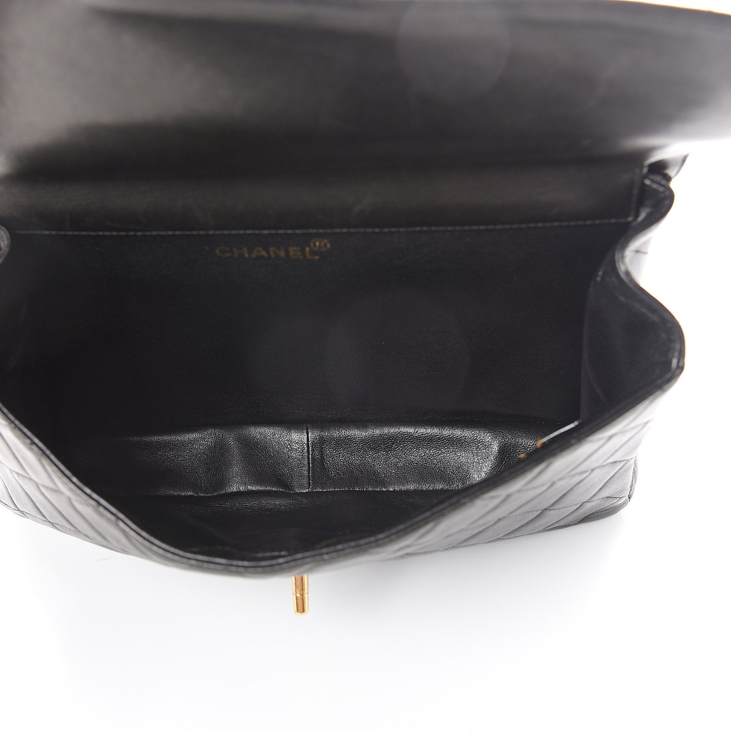 Lambskin Quilted Jumbo Double Sided Flap Black